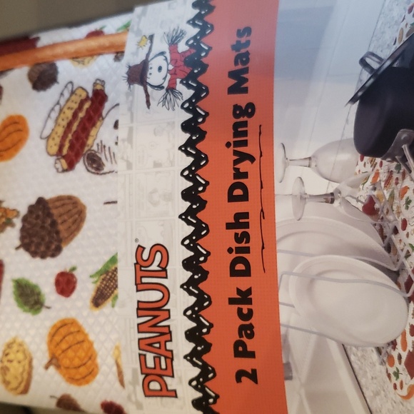 Peanuts Fall Thanksgiving themed 2 pk dish drying mats NWT - Picture 6 of 6